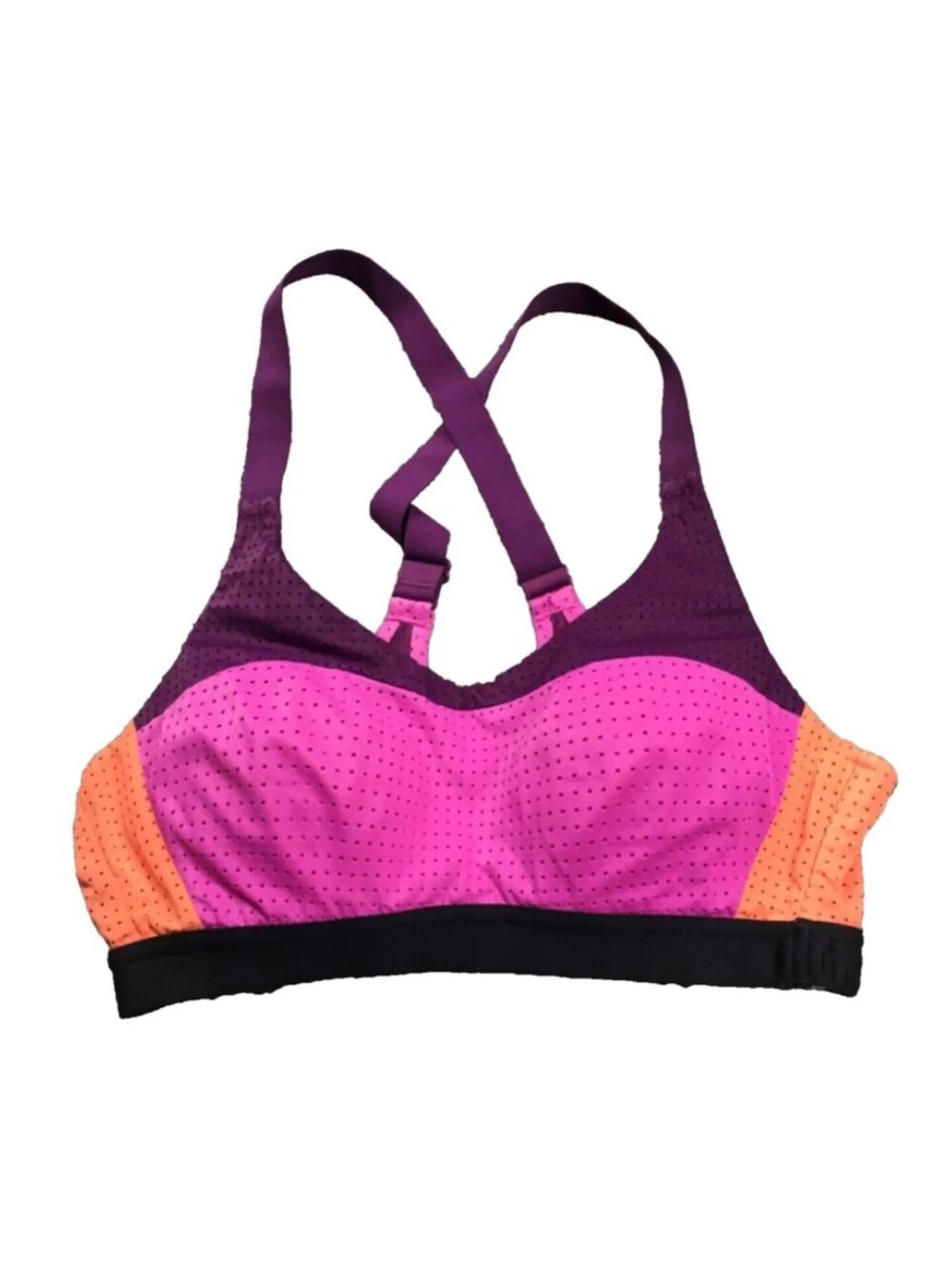 32B Victoria's Secret Lightweight Colorblock Sports Bra - Purple Pink Orange
